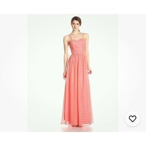 ERIN Fetherston Maxi Dress 0 Coral Pink Sweetheart Spaghetti Strap Ruched New